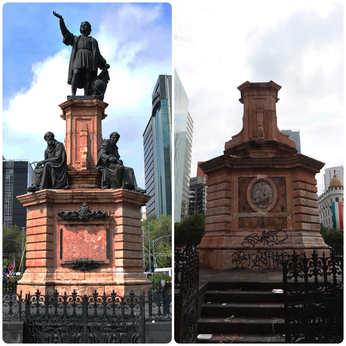 capTercio's tweet image. Las estatuas de Colón deben volver a su pedestal. Basta de dejar a los indigenistas negrolegendarios vandalizar el legado español en América.