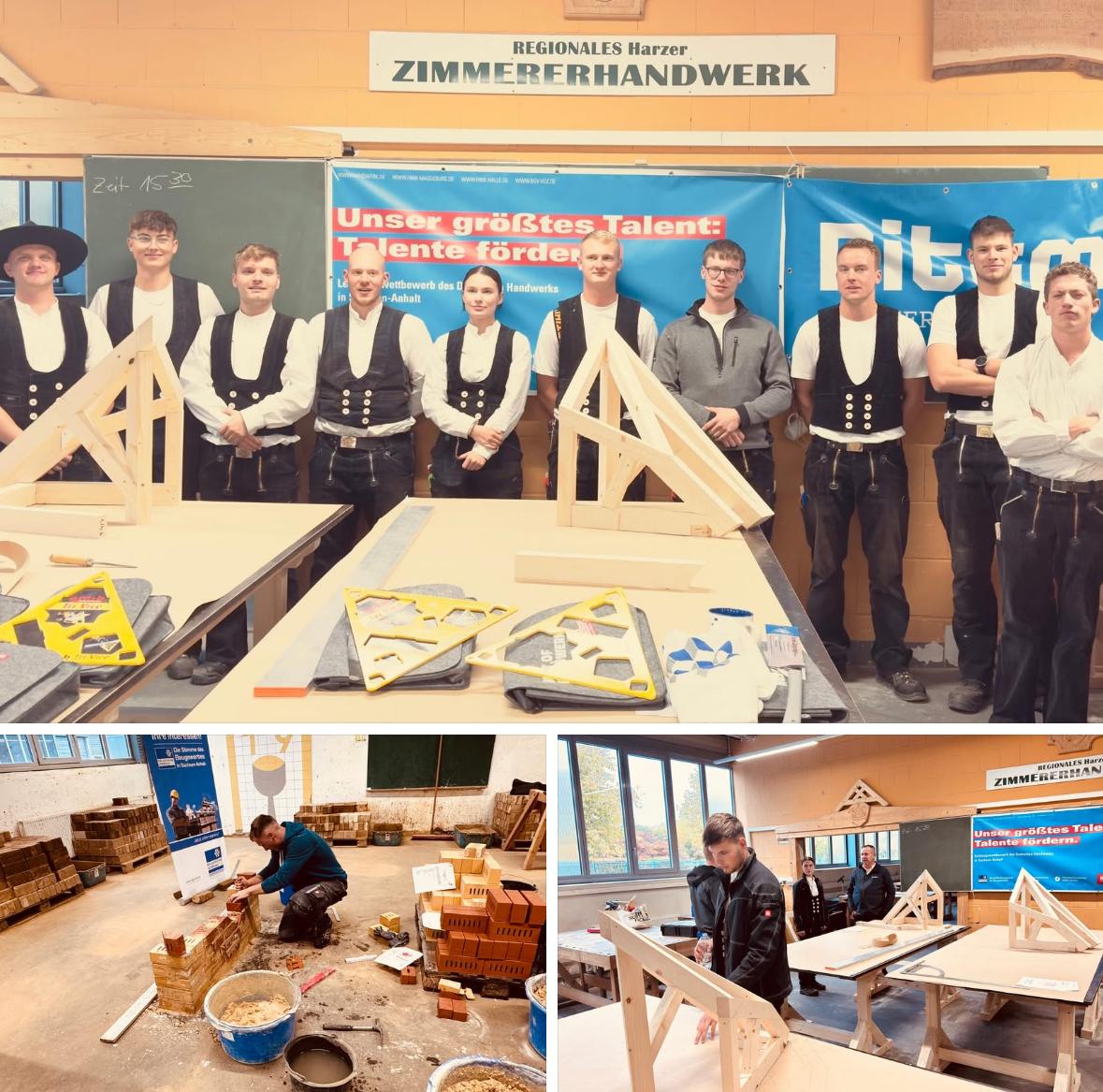 Beim Landeswettbewerb der Bau-Handwerke im BBZ-Bau Wernigerode haben sie ihr Können gezeigt – jetzt geht’s weiter zu den German Craft Skills 2026! 🇩🇪
Zimmerer: Leo Malik Jakob (Baumgart &amp; Thomas Holzbau, Naumburg)
Maurer: Jean-Luc Purr (Universalbau Bernburg GmbH)