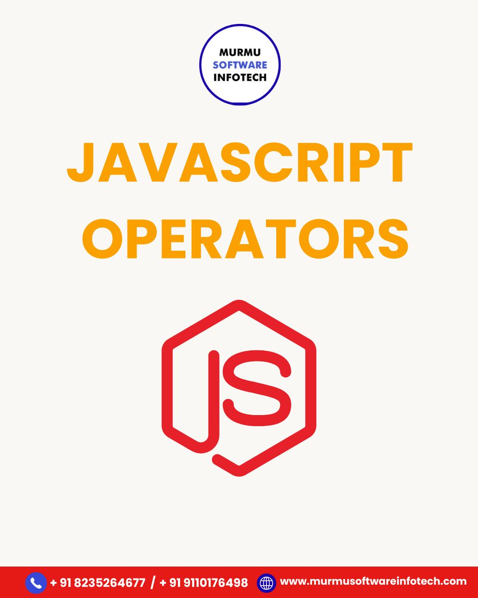 MurmuSoftware's tweet image. Master JavaScript Operators in Minutes

From Arithmetic Assignment Comparison to Logical these tiny symbols make your code powerful

Mail Id:  contactus@murmusoftwareinfotech.com
Website:  murmusoftwareinfotech.com

#CodingLeo #JavaScriptBasics #JSOperators #WebDevelopment #Learn