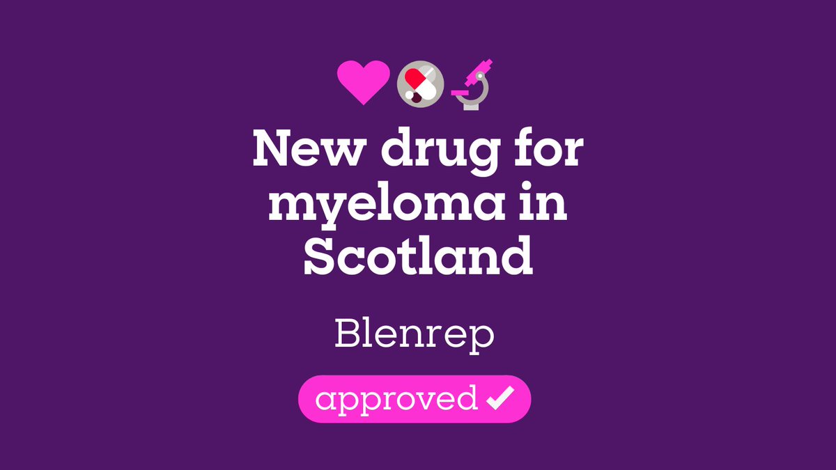 bloodcancer_uk's tweet photo. Big news for people with #myeloma in Scotland!
#Blenrep (belantamab mafodotin) has been approved by the SMC for NHS use with BorDex at 2nd -line when lenalidomide is unsuitable.
England ✅ Scotland ✅
Still waiting on Northern Ireland.
We’ll keep pushing for equal access. https://t.co/KPt9cKAgwu