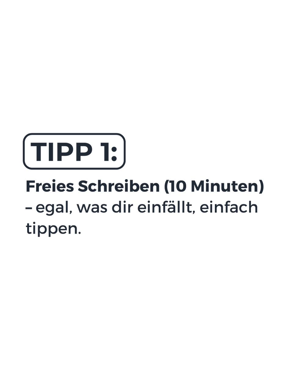 GhostwriterText's tweet image. Schreibblockaden sind normal – wichtig ist, wieder ins Tun zu kommen.
Welcher Tipp hilft dir am meisten? ✍️

#schreibblockade #ghostwriting #lerntipps

➖➖➖➖➖➖
📎ghostwriter-texte.de
☎️+493031879926
📧info@ghostwriter-texte.de