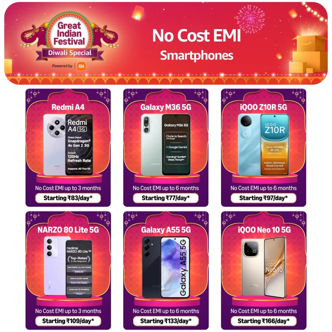 discountsdeck's tweet image. 📱 Smartphones | No Cost EMI

🎉  Great Indian Festival 📣  Diwali Special

- 10% Instant Discount# on Credit Card &amp;amp; EASYEMI on Cards
- #HDFC Bank | Festive Treats | T&amp;amp;C Apply

👉🏻 amzn.to/4oknjmJ

#Ad