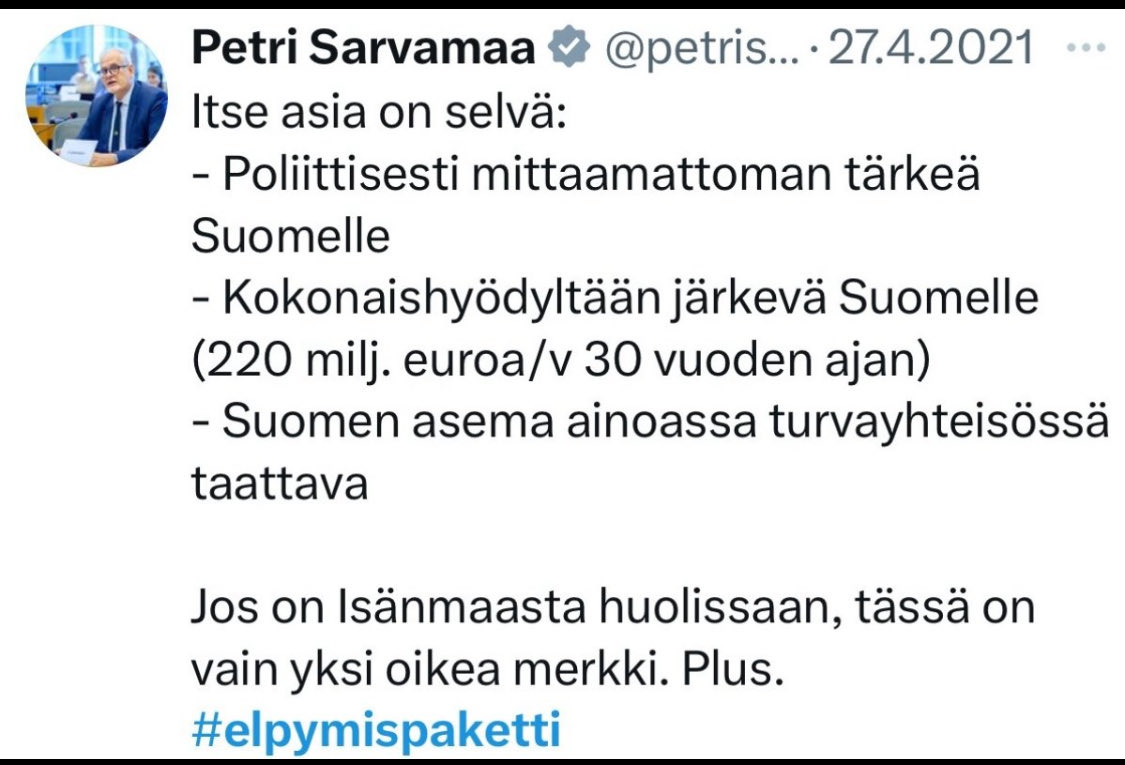 tempusultima's tweet image. Hmm…#elpymispaketti @kokoomus