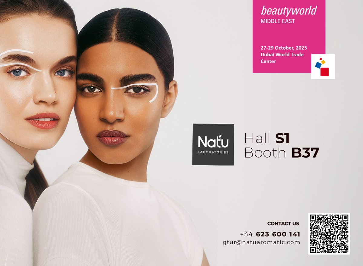 natulaboratory's tweet photo. La cuenta atrás ha comenzado… ¡Se acerca Beautyworld Middle East!
Si estás buscando innovación, calidad y un partner fiable, somos tu parada imprescindible.
📍Hall: S1 / Booth: B37

¡Nos vemos en Dubái! https://t.co/JLwftg1sRC