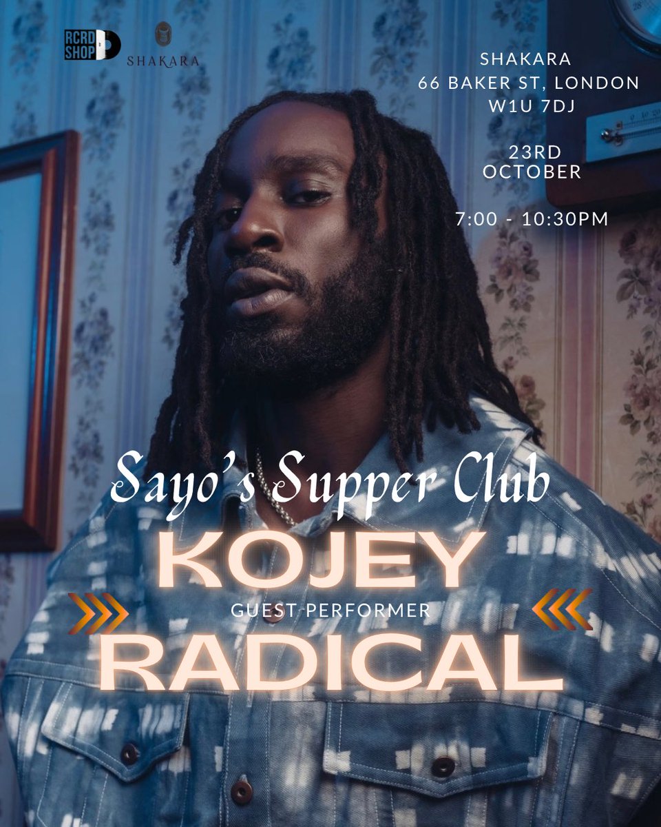 Simply_Sayo's tweet image. 📣 A Succulent Dinner &amp;amp; Splendid Show !!📣

Sayo’s Supper Club 🥳
Thursday 23rd October
📍Shakara
Dinner is included in the tickets 🎫 

I’ll be hosting &amp;amp; performing alongside amazing artists @KojeyRadical @DioneBromfieldx 🎙️

See ya😘

TICKETS HERE:
eventbrite.co.uk/e/sayos-supper…
