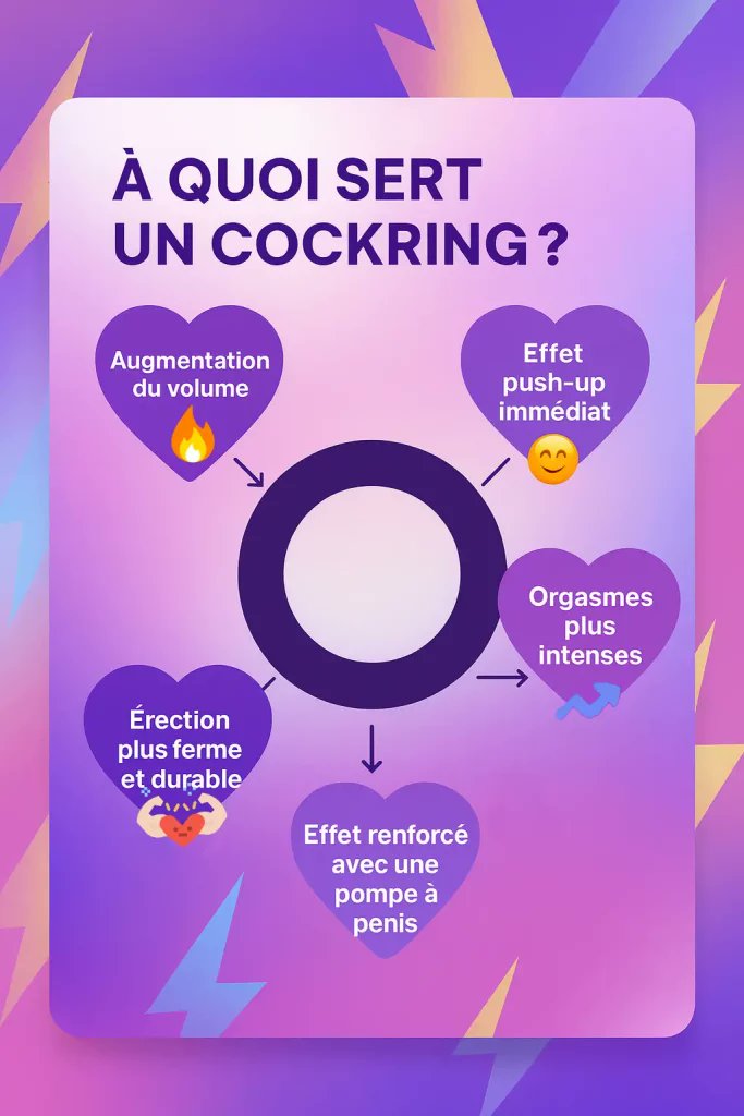 A quoi sert un cockring ou un anneau à pénis ? 
- Effet push-up 
- Augmentation du volume
- Érection plus ferme et durable
- Orgasmes plus intenses
poppers-pascher.com/a-quoi-sert-un…