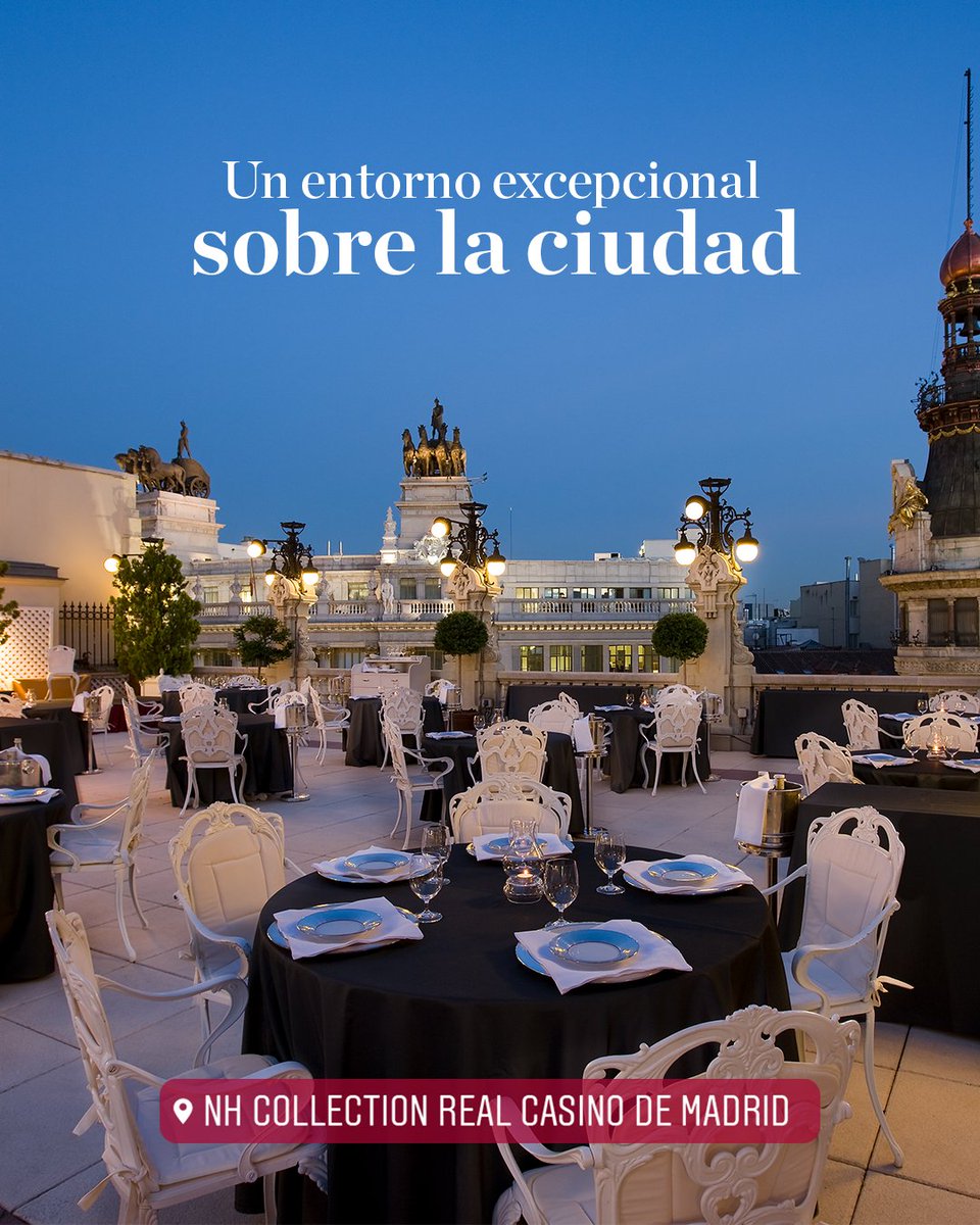En la Terraza del @realcasinodemadrid, la elegancia se funde con el skyline de la ciudad  ✨Con la excelencia culinaria de @pacoroncerorestaurante, espacios refinados y un ambiente inigualable.

Descubre nuestro mundo en <a href="/MinorHotels/">Minor Hotels</a> ​

#NHCollection #RealCasinodeMadrid #Madrid