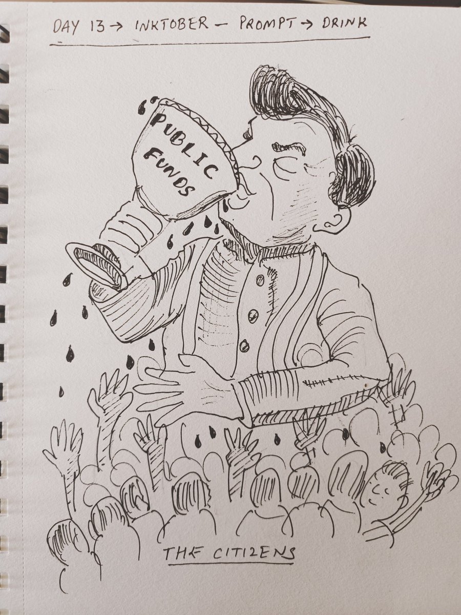 rajeshpillai's tweet image. Day 13 - #inktober - Prompt - Drink

How public funds are utilised and who gets what share!!!

#inktober2025 #dailysketching