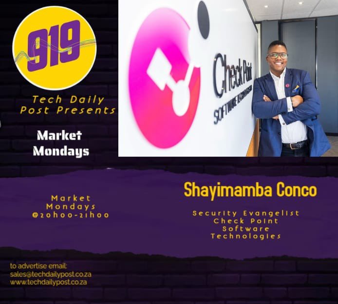 DameConcepts's tweet image. [PR Services] TONIGHT Catch Shayimamba Conco, Security Evangelist for Check Point Software Technologies on The @TechDailyPost Show talking to our very own @Rethabilem on @Ifeel919. Every Monday is #RethabileRadioDay