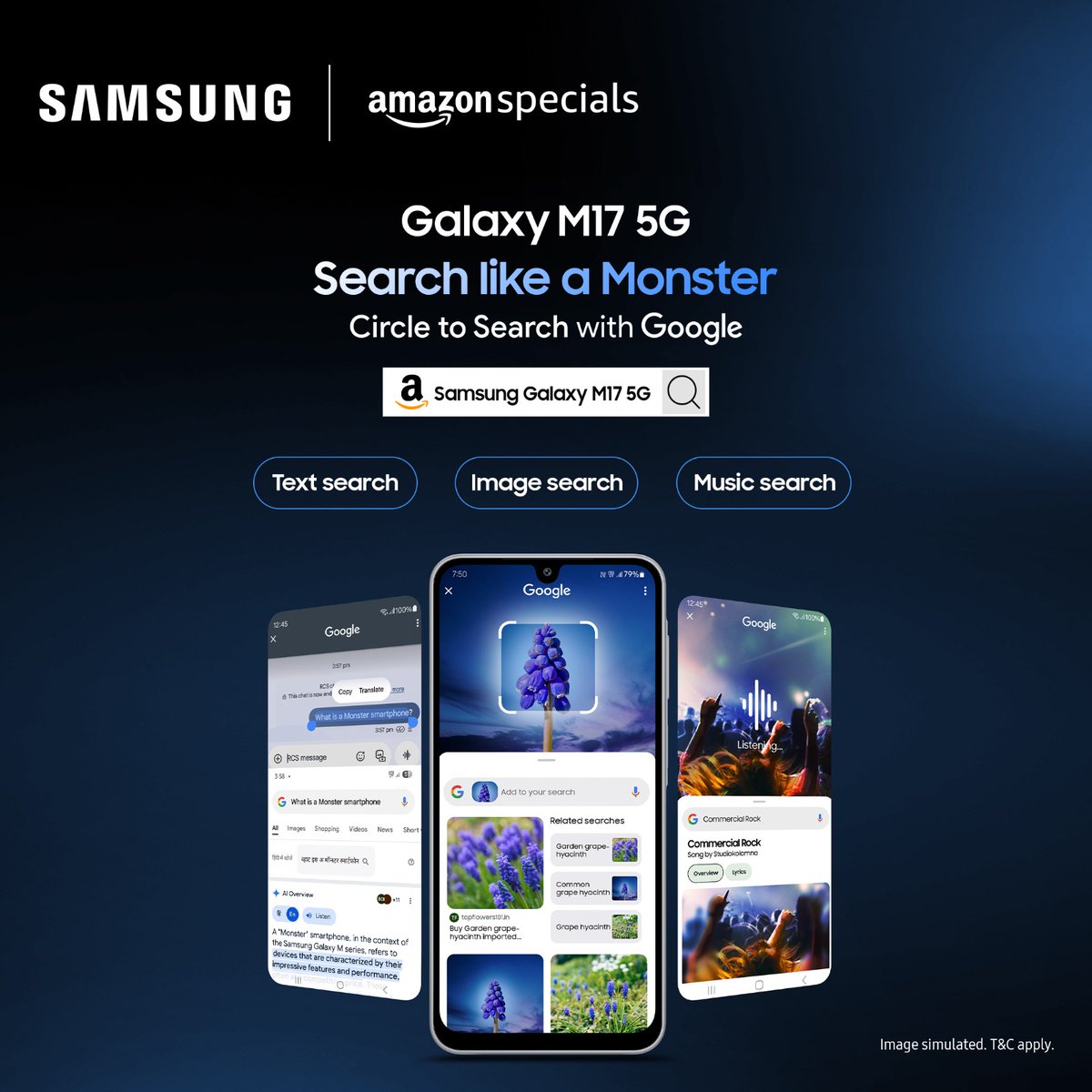 Monster with the new #GalaxyM17 5G, at just ₹12,499. Head over to <a href="/amazonIN/">Amazon India</a> to buy yours now!! <a href="/SamsungIndia/">Samsung India</a> #LoveForMonster #MonsterInMotion