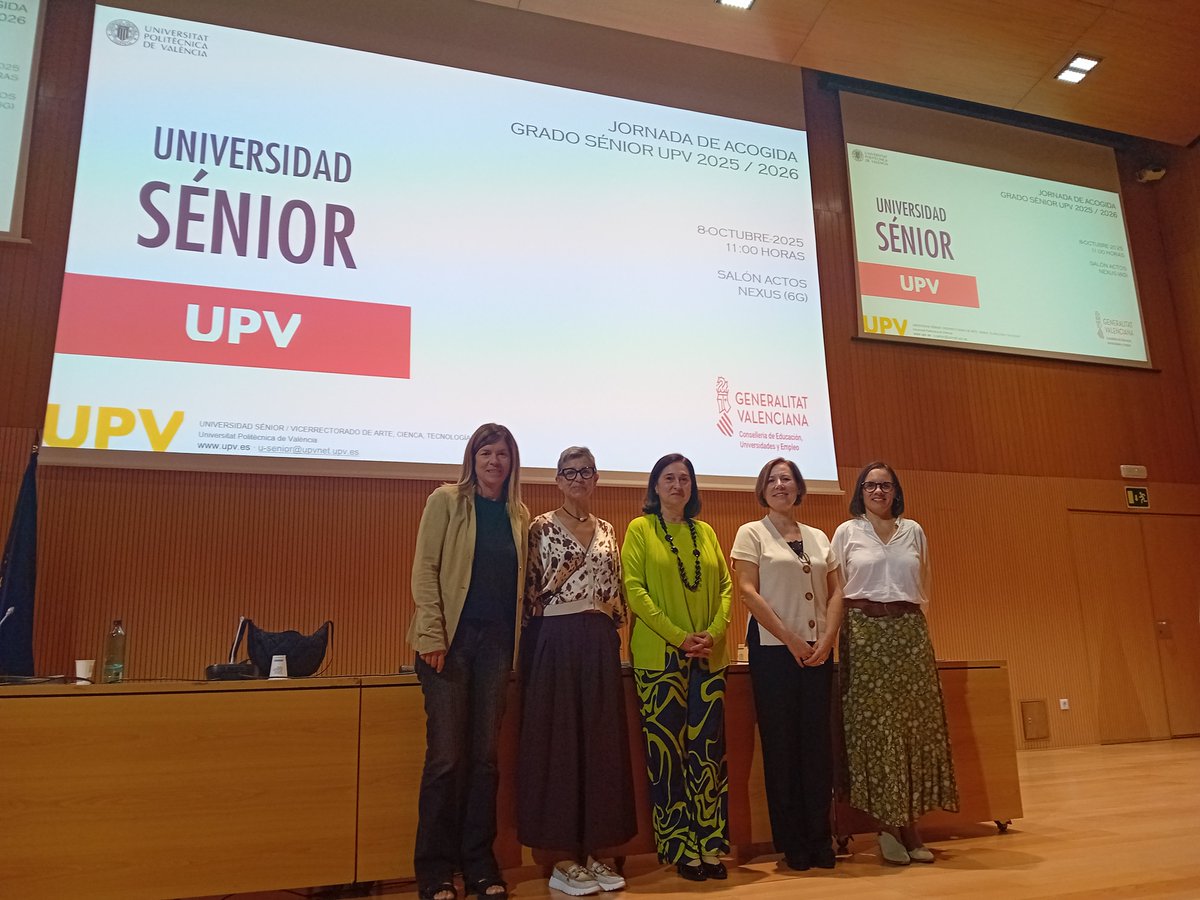Jornada de Acogida Grado Sénior <a href="/UPV/">Universitat Politècnica de València</a> 
Con participación de profesorado Reyes Belvis, María Aguas Vivas Pachés, Inmaculada Andreu y Carlos Arenas y responsables de servicios, Natalia Hinarejos, Mª José Domingo, Amparo Quilis y Lara Gaspar.
Os deseamos un buen inicio de curso!!