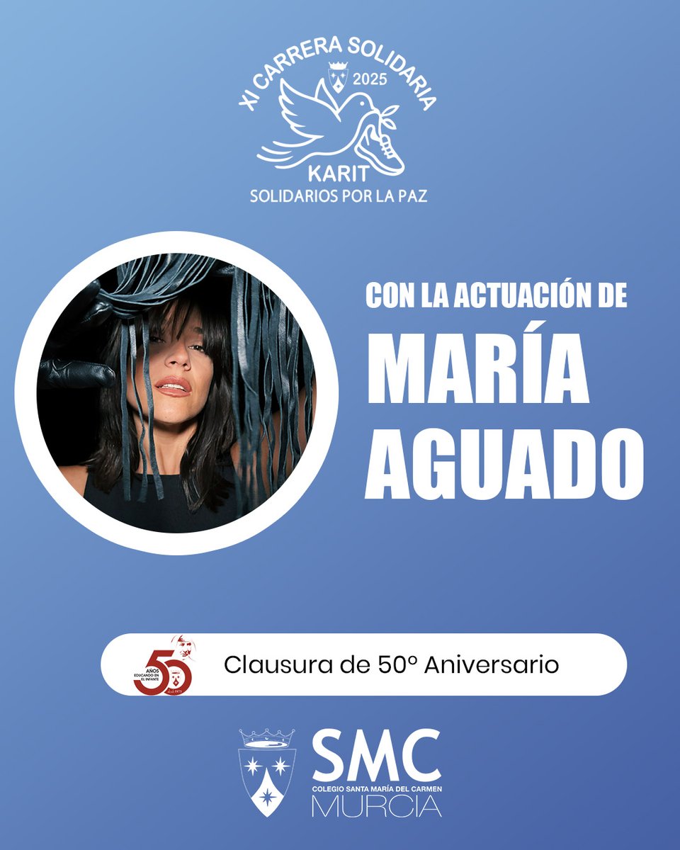 🏃‍♀️💨 ¡Ya están a la venta los dorsales!
Los días 14, 15 y 16 de octubre podrás conseguir el tuyo en el SMC Murcia para la XI Carrera Solidaria SMC Murcia, que celebraremos el 25 de octubre de 2025 🎊
🎤 ¡Disfruta del concierto exclusivo de <a href="/mariaaguado/">María Aguado</a>!