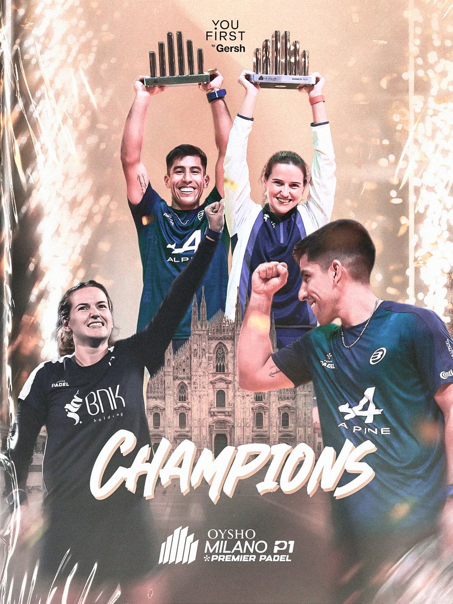 You First | Gersh (@teamyoufirst) on Twitter photo Milan belonged to the champions ๐๐ฎ๐น
Ari Sรกnchez & Fede Chingotto add another title to the record books!
#TeamYouFirst #PremierPadel #OyshoMilanoPremierPadelP1 Milan belonged to the champions ๐๐ฎ๐น
Ari Sรกnchez & Fede Chingotto add another title to the record books!
#TeamYouFirst #PremierPadel #OyshoMilanoPremierPadelP1