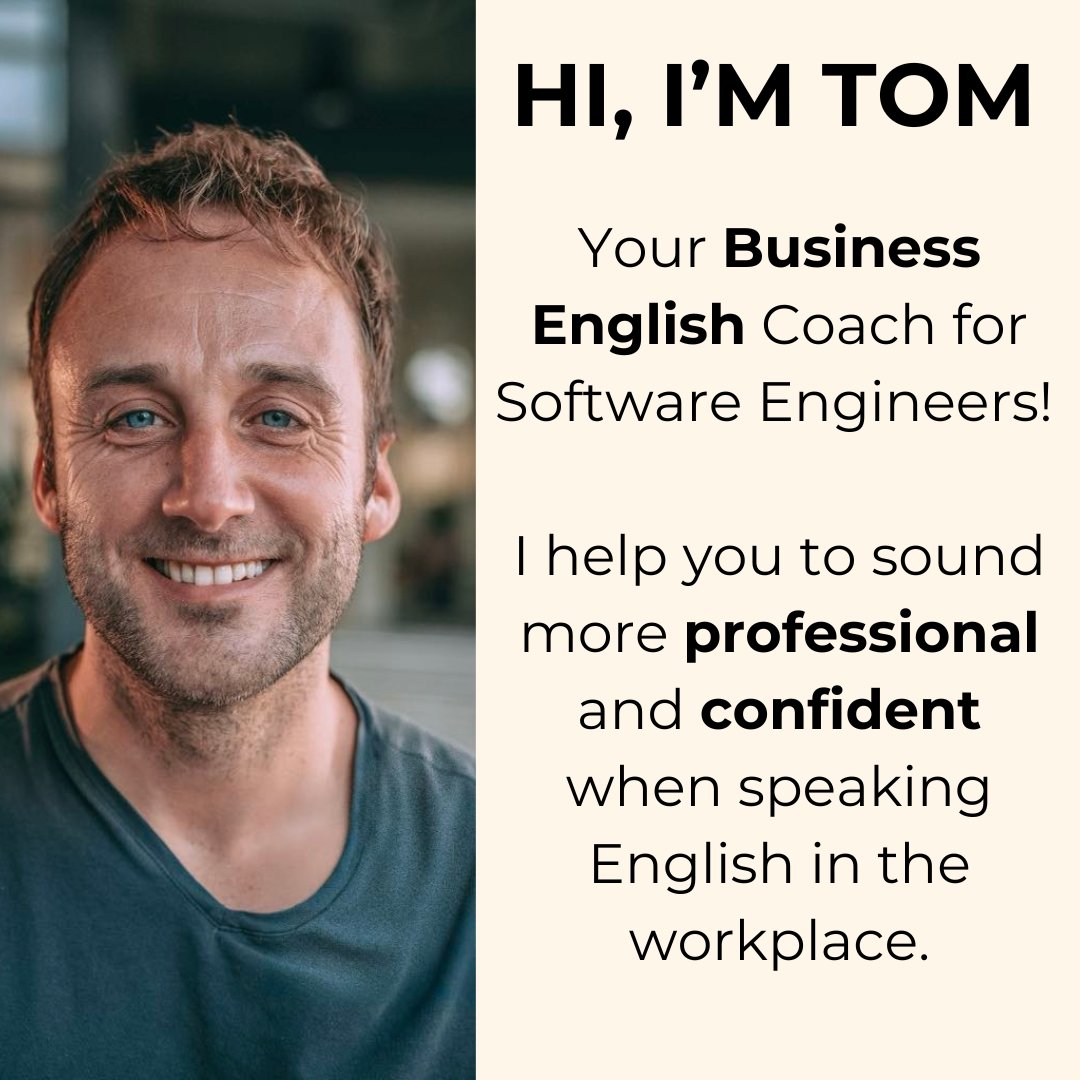 TomHorner19's tweet photo. Hi, I'm Tom, a native Business English Coach from England!

I help Software Engineers increase their confidence &amp; fluency when speaking English so they can advance in their international career!

👉 Send me a message directly and I’ll message you to talk about working together. https://t.co/MDFjoGXGOv