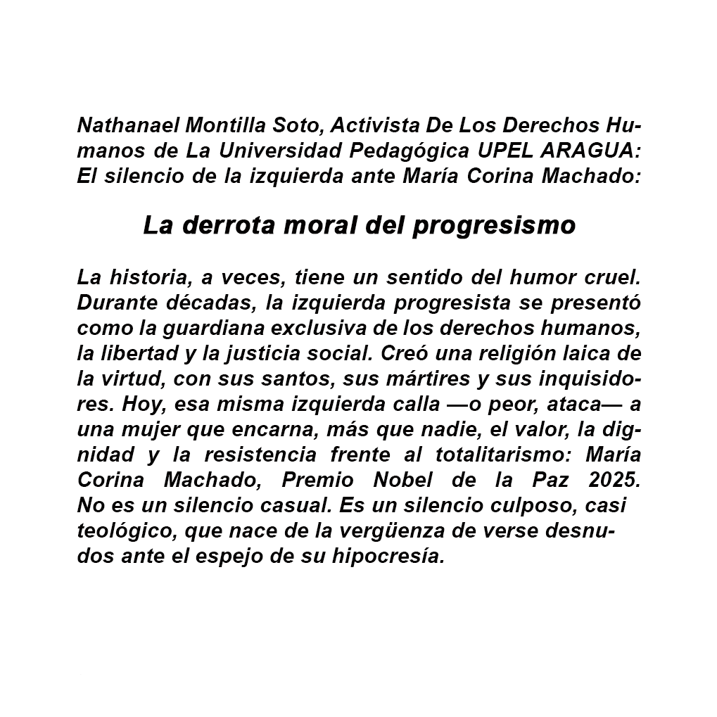 ConexionHumana1's tweet photo. El feminismo que no necesita las consignas.
Machado ha humillado, con su sola existencia, al feminismo de eslogan y pancarta.
No pidió cuotas ni privilegios: se ganó su lugar con inteligencia, temple y sacrificio.
No se vistió con el dogma, sino con la coherencia. https://t.co/mcj8ok2B8P