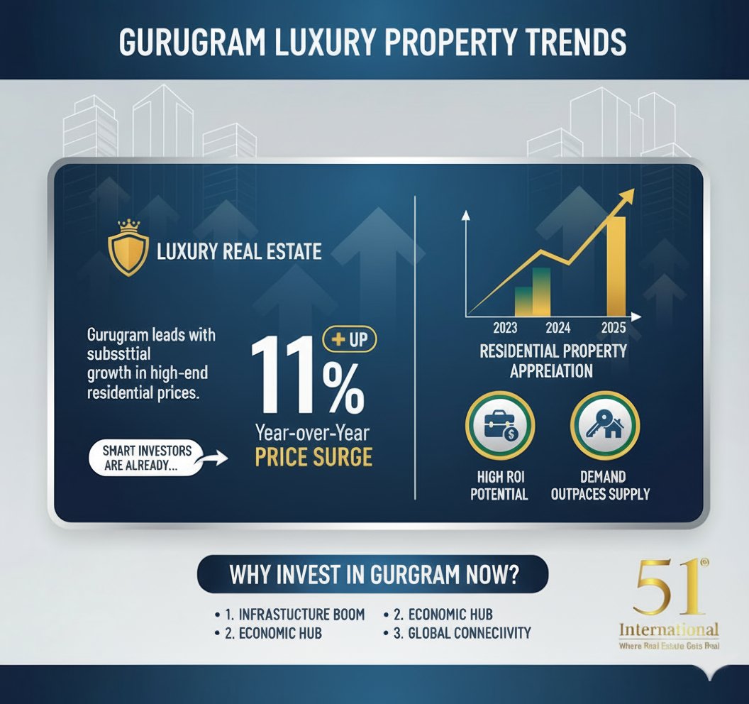 Fifty1Intl's tweet photo. Gurugram’s luxury real estate is on fire!
An 11% YoY price surge marks it as India’s hottest property market.
High ROI. Limited supply. Global connectivity.
Smart investors are already making their move. 

#Gurugram #RealEstateIndia #LuxuryLiving #PropertyInvestment #lifestyle https://t.co/MbdsI4Rjcz