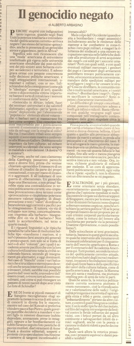🅲🅾🅼' 🅴🆁🅰🆅🅰🅼🅾…

#AlbertoArbasino
<a href="/repubblica/">Repubblica</a> 25/06/1994
#ritagli_di_stampa #genocidio #Africa 

<a href="/giuliocardone69/">giulio cardone</a> <a href="/pazzoperrep/">PazzoPerRepubblica</a> <a href="/giusmo1/">Giuseppe Smorto</a> <a href="/CarloVerdelli/">Carlo Verdelli</a> <a href="/SentieroDigital/">Sentiero Digitale (p.samarelli)</a> <a href="/PiervittorioM/">Piervittorio Miatton</a> <a href="/aligip/">aligi pontani</a> <a href="/PerSaturno/">Saturno</a> <a href="/iosonorossoblu/">Francesco Obinu</a>