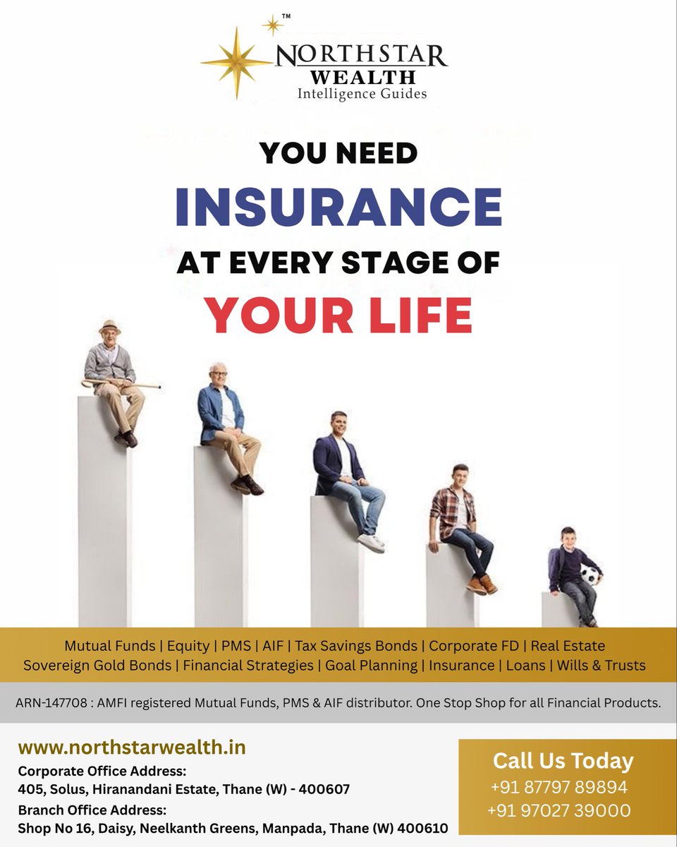 NorthStarInvst's tweet image. 🛡️Protection that grows with you!💛
At every stage of life, Northstar Wealth ensures your peace of mind with the right insurance solutions — because your future deserves lifelong security.🌟

#northstarwealth #insuranceplanning #wealthprotection #securefuture #financialplanning