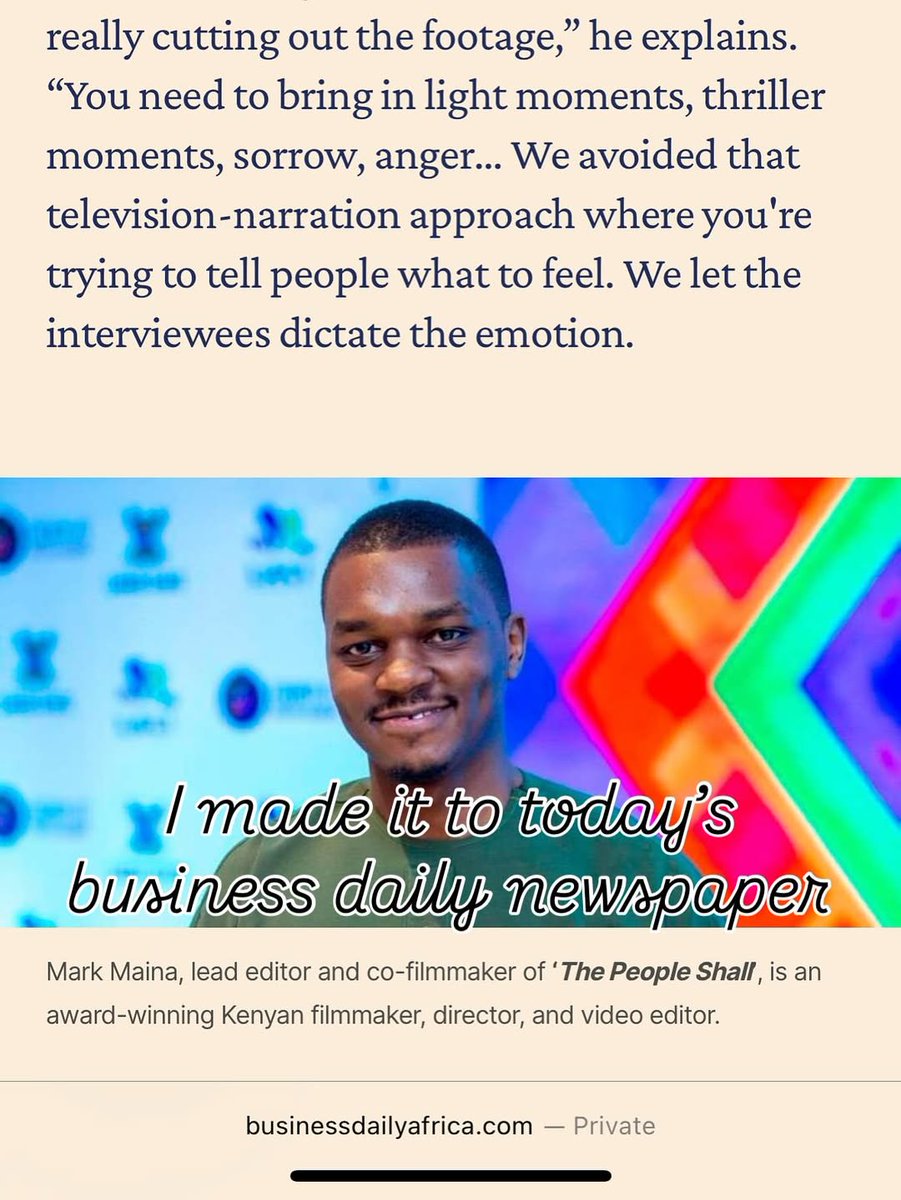 _ThePeopleShall's tweet photo. After an amazing private screening for Film Critics and Reviewers, Michael Ochieng from @bdafrica_ke Business Daily.  
To watch the wholw film, get your tickets  here

TICKET LINK :
 https://t.co/mtawylqndb https://t.co/Fa46iLFaxJ