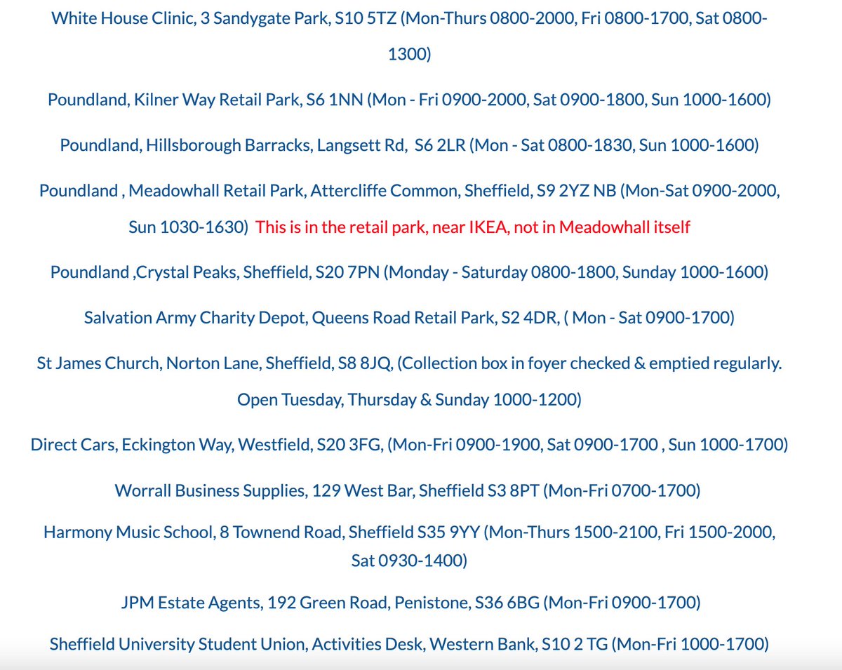 Our drop off points are now open!  
There's a link to them all on our website, together with a handy map so you work out which is the nearest to you. 
sheffieldshoebox.com/drop-off-points
Only 47 days to get them to us 😀