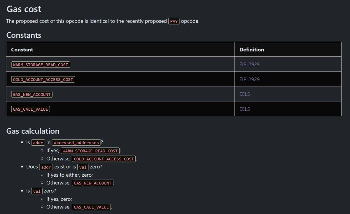 pcaversaccio's tweet image. guys, we need your feedback. The `GAS2ETH` opcode (the EIP is written by @big_tech_sux and myself) is proposed for inclusion for Glamsterdam and we need further feedback about potential ambiguities in the specs, security issues, or any other concerns. The tldr for the EIP is that…