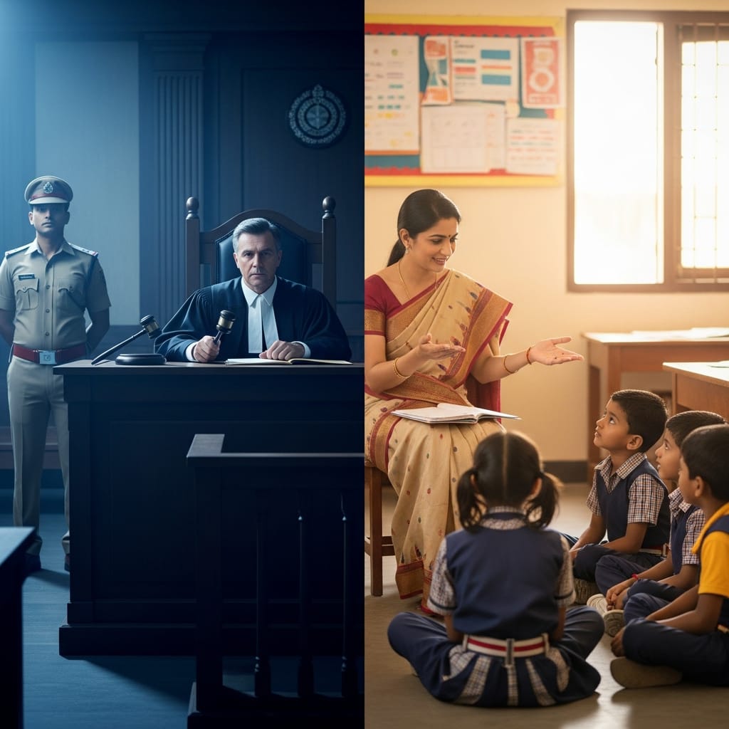 SAnewsMP's tweet image. 8/10 अपराध का समाधान: कानून से परे

सिर्फ कानून और पुलिस से अपराध को पूरी तरह खत्म नहीं किया जा सकता। अपराध की जड़ें सामाजिक, आर्थिक और नैतिक गिरावट में हैं। हमें चरित्र निर्माण और नैतिक मूल्यों पर ध्यान देना होगा।
#SocialReforms #EthicalValues