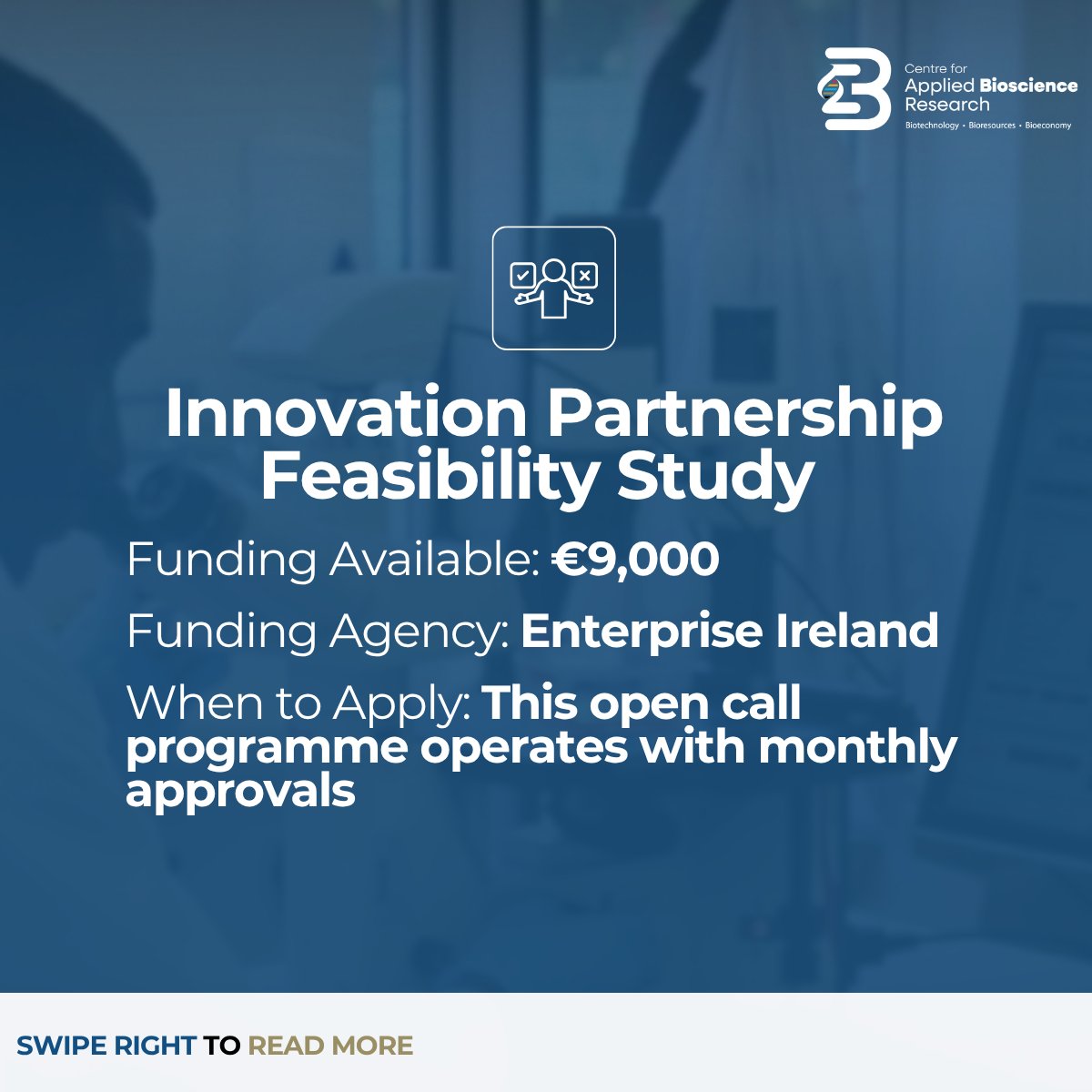 cabr_centre's tweet image. In addition to supporting businesses with their research and development needs, @cabr_centre also helps companies identify suitable funding opportunities.

Learn more about available funding mechanisms: cabr.ie/funding-suppor…

🇮🇪 🇪🇺 #EUinmyRegion
