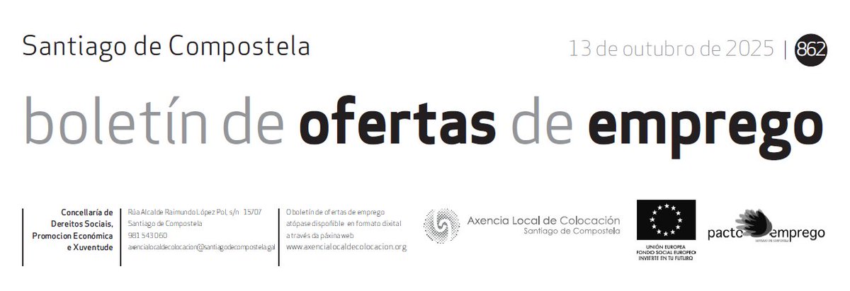 Xa está dispoñible o boletín de ofertas de emprego desta semana tinyurl.com/32n8xsad