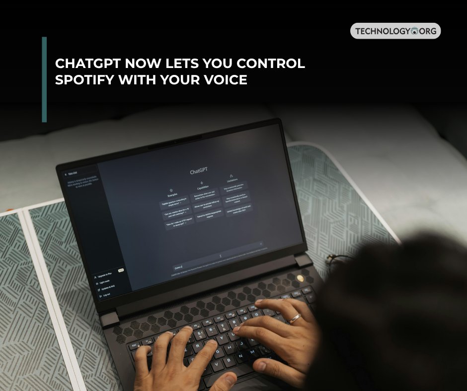 TechnologyOrg's tweet image. ChatGPT now connects with Spotify, so you can control playback, create playlists, and get song or podcast recommendations just by asking.
Full article: technology.org/2025/10/13/cha…
#AI #spotify #chatgpt #technews #tech #news #technology