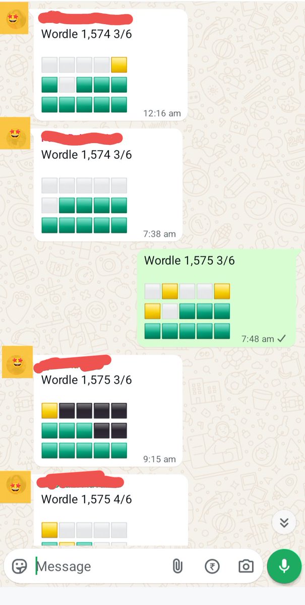 Family WhatsApp Group - Divided by politics, United by Wordle.