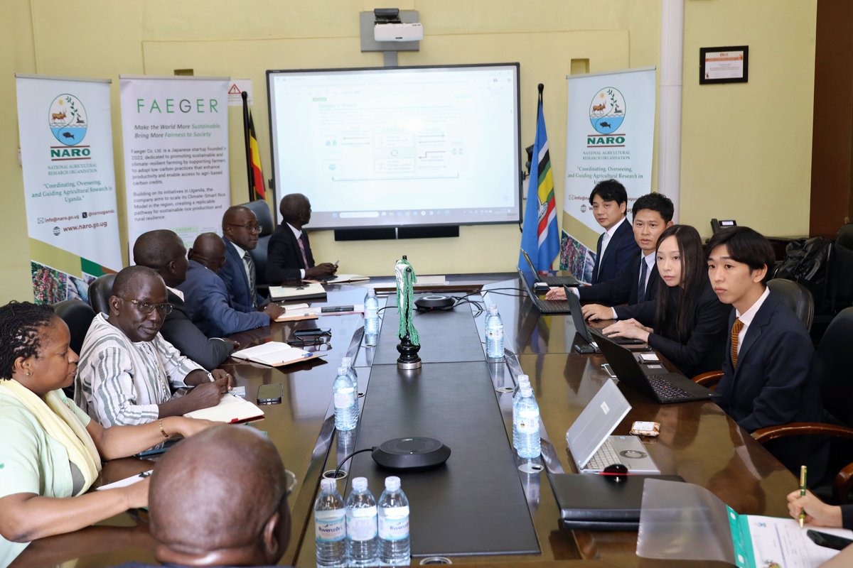 narouganda's tweet photo. A Carbon-Friendly future starts with science! 

Through a new partnership with @FaegerCoLtd, NARO will empower farmers with solutions for climate adaptation, higher yields, and access to Carbon Credit opportunities
