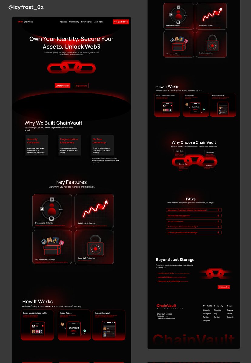 icyfrost_0x's tweet image. Started this a while ago and finally done with it what are your thoughts on it. Remember I am open to work offers 🙂

#UIUXDesign #Landingpages #uiux #webdesign