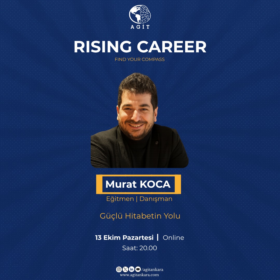 Rising Career heyecanı başlıyor!

Alanında uzman konuşmacıları ağırlayacağımız kariyer yolculuğunuzda sizlere ilham kaynağı olacak etkinliğimiz Rising Career'i sizlere duyurmaktan mutluluk duyuyoruz!

#agit #risingcareer #findyourcompass #girişimcilik #ankaraüniversitesi
