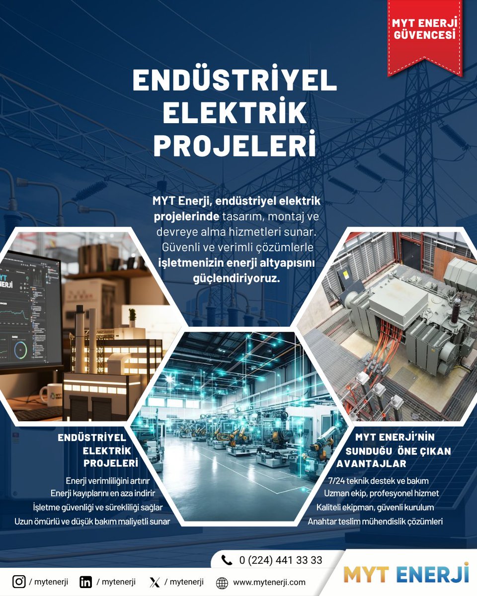 MYT Enerji, endüstriyel tesisler için güvenli, verimli ve sürdürülebilir elektrik sistemleri sunar.
Daha fazla bilgi ve hizmetlerimiz hakkında detaylı bilgi almak için web sitemizi ziyaret edebilirsiniz: mytenerji.com
#enery #elektrikkesintisi #Mühendislik #mytenerji