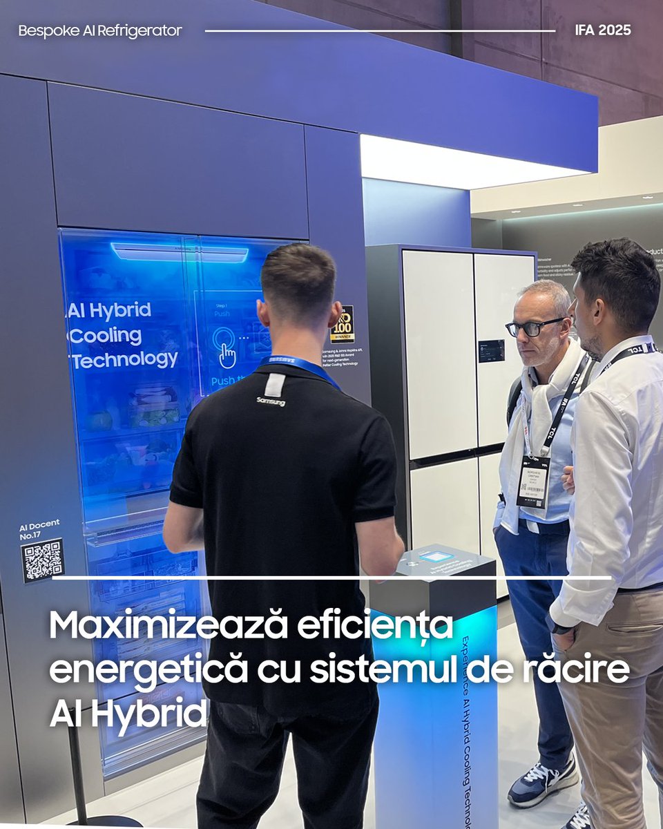De la programul de spălare optimizată cu AI Wash și până la programarea cinei direct din AI Home, funcțiile electrocasnicelor din gama #BespokeAI au atras toate privirile la IFA 2025. 

#IFA2025 #AmbientAI #AIHome #Futurelivingnow #Samsung