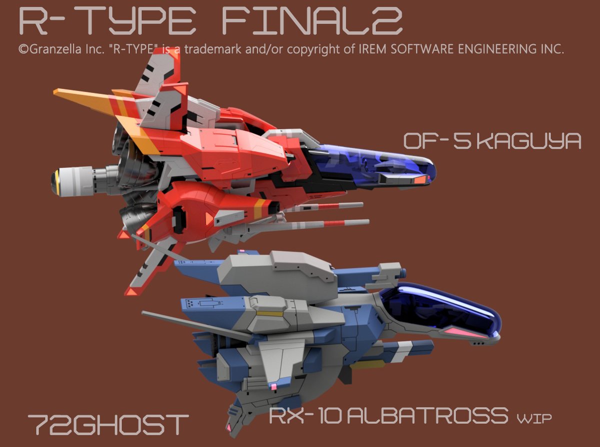 RX-10 "ALBATROSS" WIP
Escort flight with OF-5 "KAGUYA"

姫と従者
お前ら美男美女すぎるやろ…

#RTypeFinal2 #RTypeFinal3 
#72GHOST