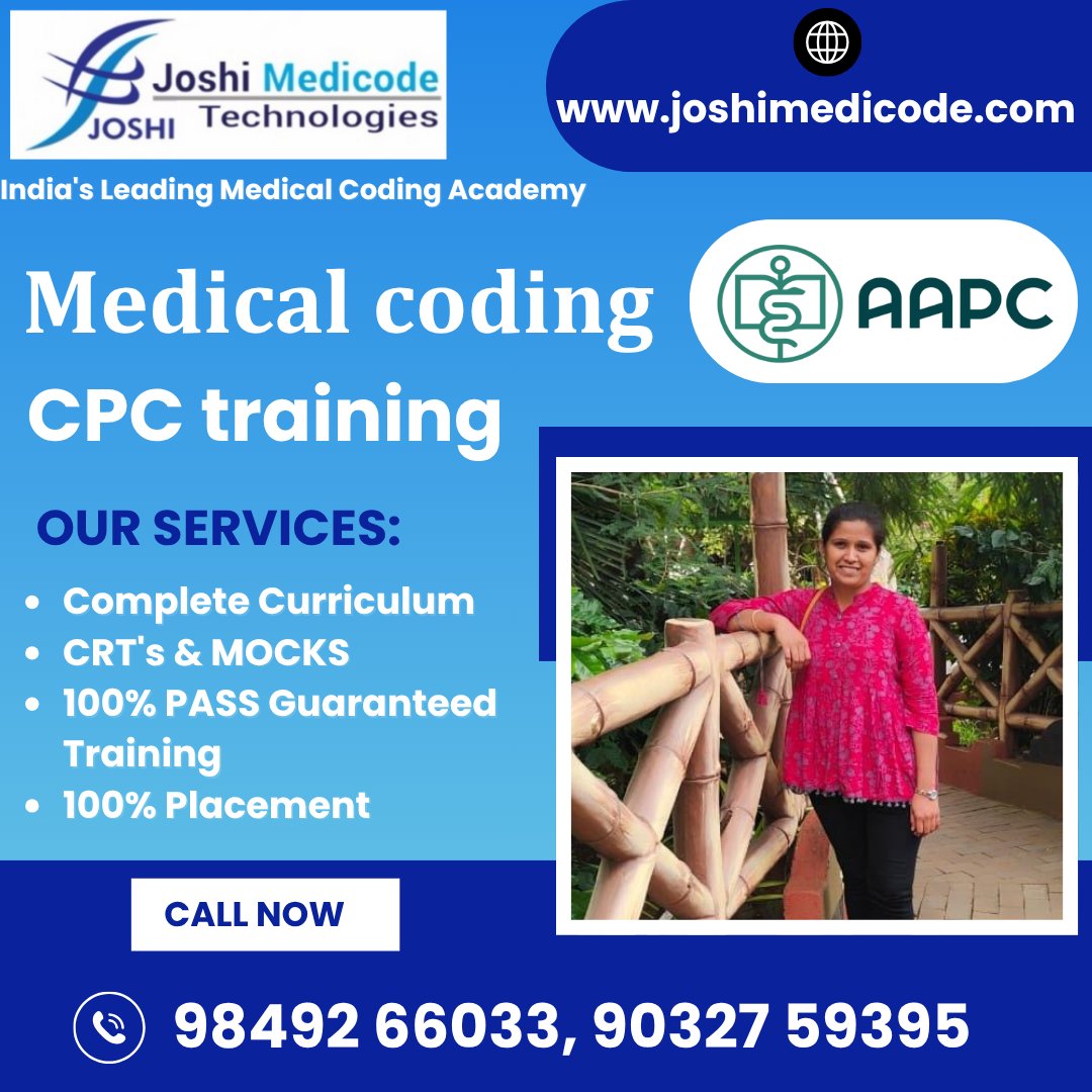 joshimedicode's tweet image. Medical Coding Training with CPC at Joshimedicode Technologies!
Gain expert-led instruction, hands-on coding practice, and CPC exam preparation to launch your career in healthcare.
Enroll now and take the next step toward a successful future!
For more info Contact
Ameerpet…