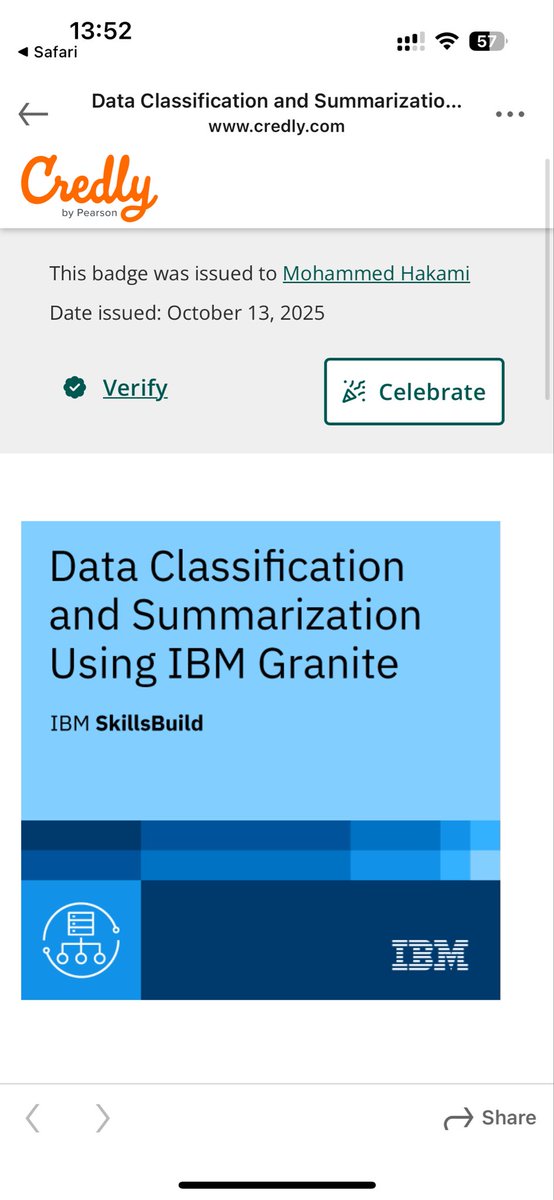 I’m happy to share that I’ve obtained a new certification: Data Classification and Summarization Using IBM Granite from IBM!