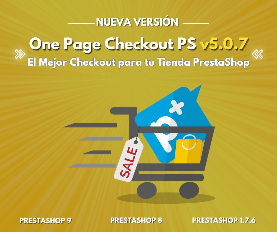 PresTeamShop's tweet image. ¡Ya está disponible One Page Checkout PS 5.0.7! 🛒
Mejoras visuales, más compatibilidades y muchas correcciones para un proceso de compra más fluido. #PrestaShop #PresTeamShop #eCommerce #OnePageCheckout #TiendaOnline #OPC