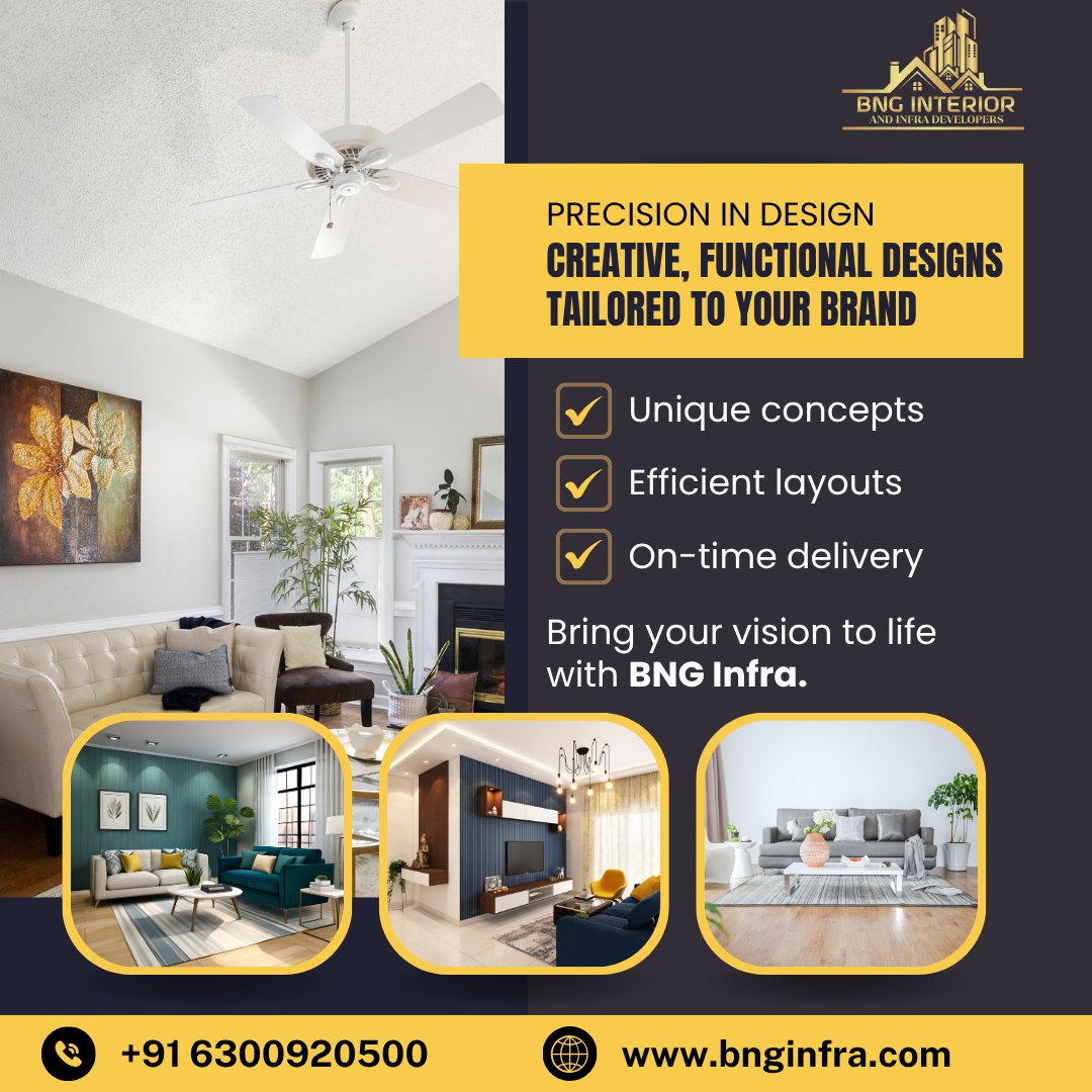 Bng_infra's tweet photo. ✨ Build Spaces That Define Your Style ✨

Creative and functional interior designs that reflect your brand’s personality.

#BNGInfra #InteriorDesign #HomeInteriors #OfficeInteriors #LuxurySpaces #ModernInteriors #InteriorDesignIdeas #CreativeDesigns #HomeDecor #BrandDesign https://t.co/z3JIJTb9OJ