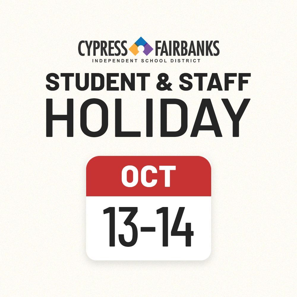 Reminder: schools will be closed for student &amp; staff holidays today &amp; Tuesday, Oct. 13-14.