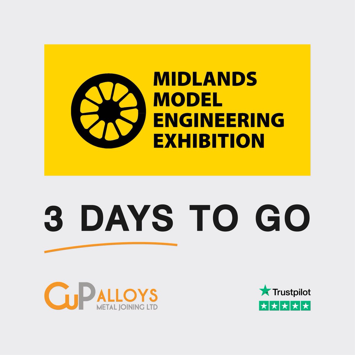 cupalloys's tweet image. Final preparations are underway! 🤝🏻
Just 3 days to go until the Midlands #ModelEngineering Exhibition 2025 🚂
We’re packing up the very best in #silversolder, fluxes, and #brazing alloys
📍 See you soon at the #Warwickshire Event Centre!
