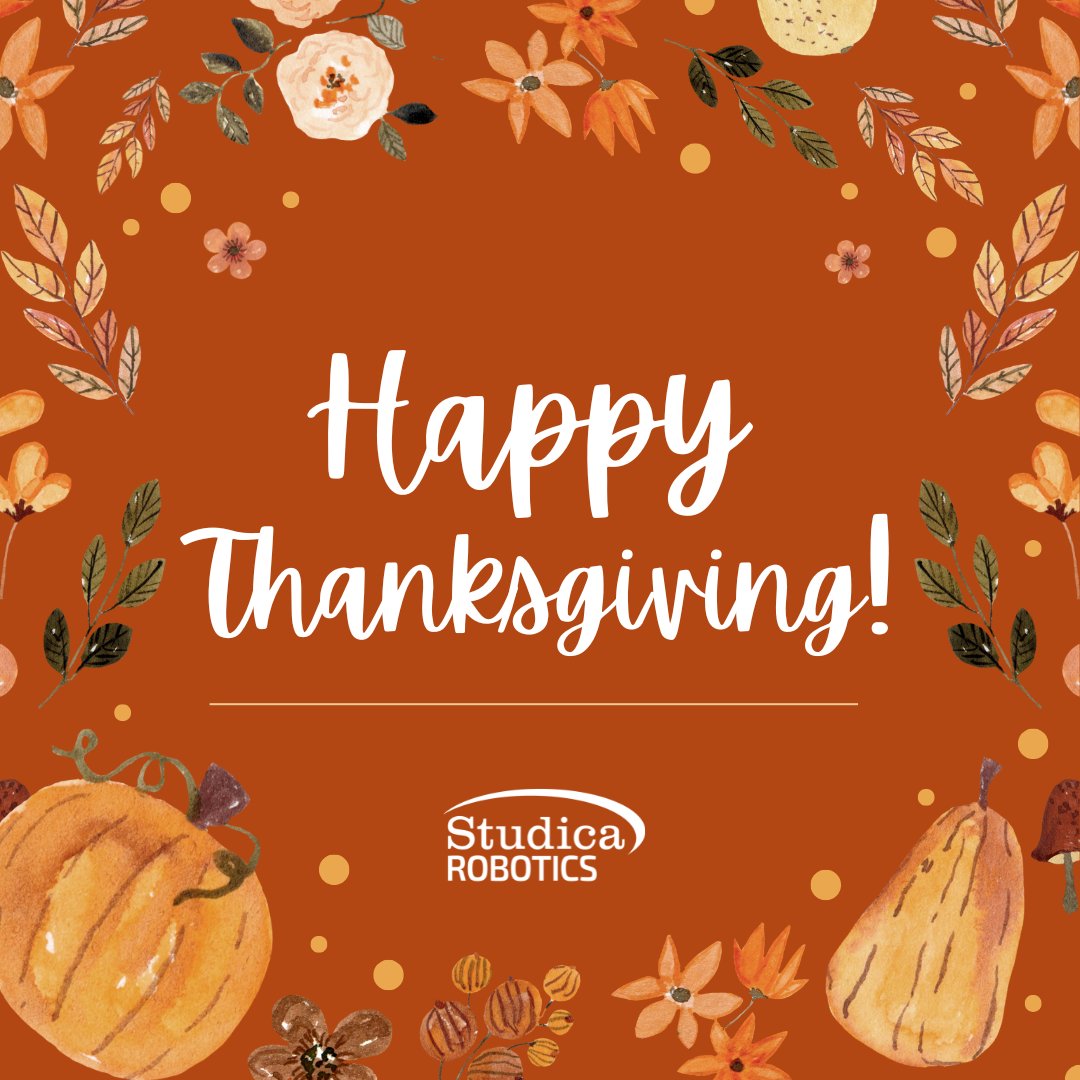StudicaRobotics's tweet image. Happy Thanksgiving to our friends and family in Canada! We’re grateful for you and wish you a wonderful Thanksgiving Day. #Grateful #ThankYou
