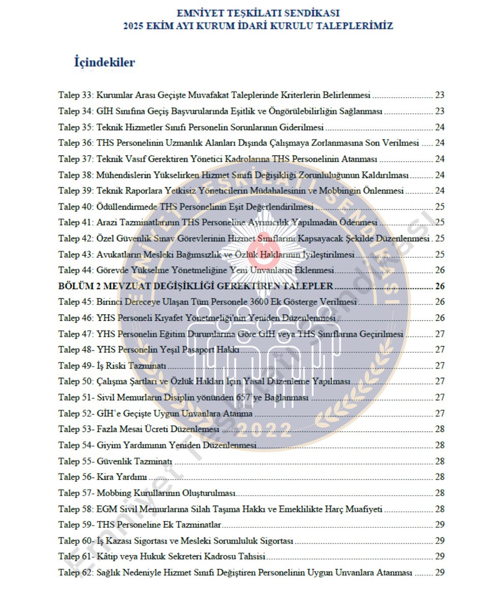 Emniyet Teşkilatı Sendikası olarak 2025 Ekim KİK Toplantısı'nda Neler Talep Ediyoruz?

Talep-7: Sivil Memurlara Ücretsiz/İndirimli Ulaşım Hakkı

Emniyet Teşkilatı sivil memurlarının toplu taşımadan ücretsiz/indirimli yararlanması için kanuni düzenleme istiyoruz!  

Pilot bölge