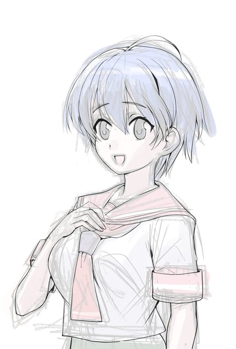 依頼絵の合間に立ち絵とか描いてる 