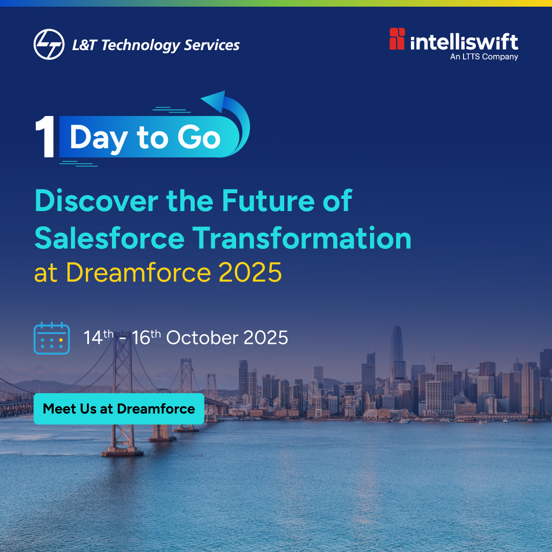 Intelliswift's tweet image. We’re just 1 day away from @Dreamforce 2025.
🤝Join us as we explore the future of @salesforce transformation and meet our team at Dreamforce.
➡️intelliswift.com/book-a-meeting…
#DF25 #Dreamforce2025 #Salesforce #Agentforce