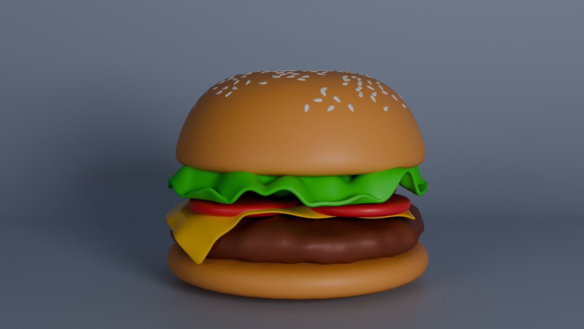l_ebinbi_l's tweet photo. カサハラCGさんの動画を見ながら初めての3dハンバーガー、、!!
それっぽくなった!おもろすぎるblender https://t.co/RtcKU3A5ua