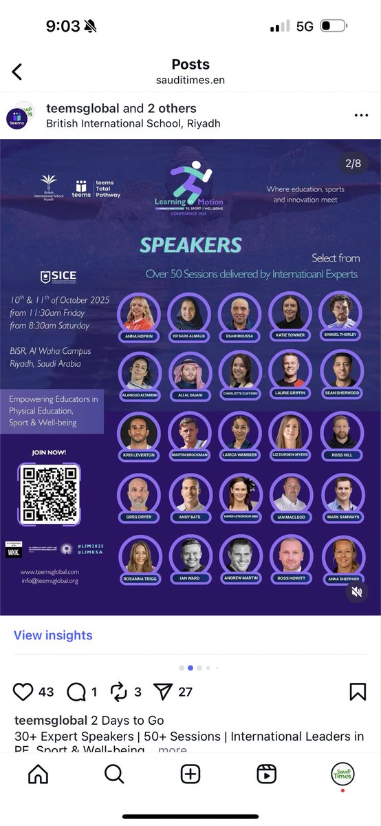 mushtie3's tweet image. Still inspired by what I witnessed at #LearningInMotion2025 🇸🇦✨

From elite athletes to top educators and wellness experts 
every session was filled with energy, insight, and inspiration.

Huge thanks to teemsglobal for a world-class event 👏
#LIMKSA #Riyadh #Education #Sport…