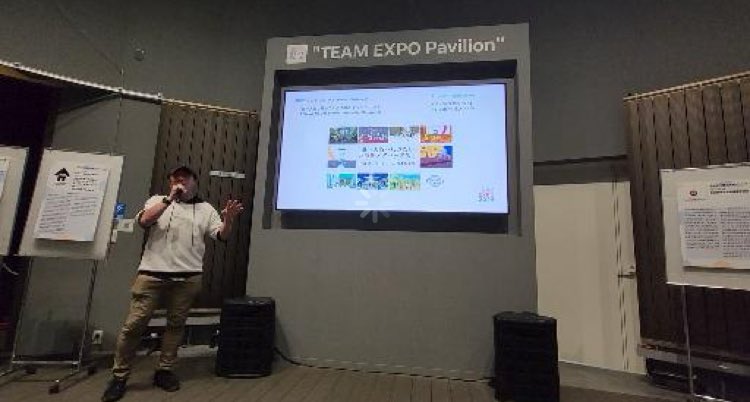 waon2007's tweet photo. 閉幕前のリアル #大阪・万博 FLVパビリオンにて、最後の活動発表。そして、今後の #バーチャル万博をレガシーに のPR。短い時間でしたがミッション達成!
皆様、#バーチャル万博 終了は今夜23時です。ぜひ最後に訪れて、素敵な思い出写真を撮影してください。#teamexpo https://t.co/Quuvfff9Lc