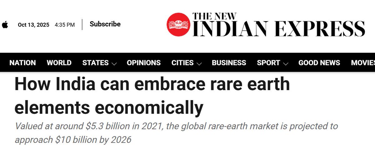 Stocker_talker's tweet photo. Potential beneficiaries of rare earth magnet production boost:
1. Hindustan Zinc
2. Sona comstar
3. GMDC
4. Sterling Tools

Keep watch on these stocks for next few years.

#rareearthmagnet
#Hindustanzinc
#GMDC
#sterlingtools https://t.co/qFJwxP8r2e